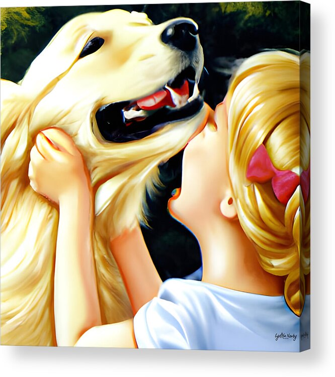 Newby Acrylic Print featuring the digital art Girl's Best Friend by Cindy's Creative Corner