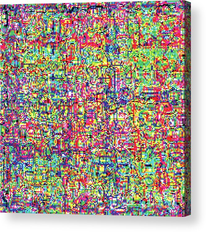 Pixel Acrylic Print featuring the digital art Glitch Number 6 by Cu Biz