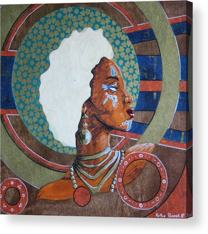 Women Acrylic Print featuring the mixed media Goddess Xeni by Edmund Royster