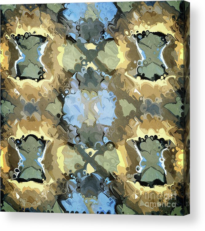 Gold Acrylic Print featuring the digital art Golden Abstract Pattern by Phil Perkins