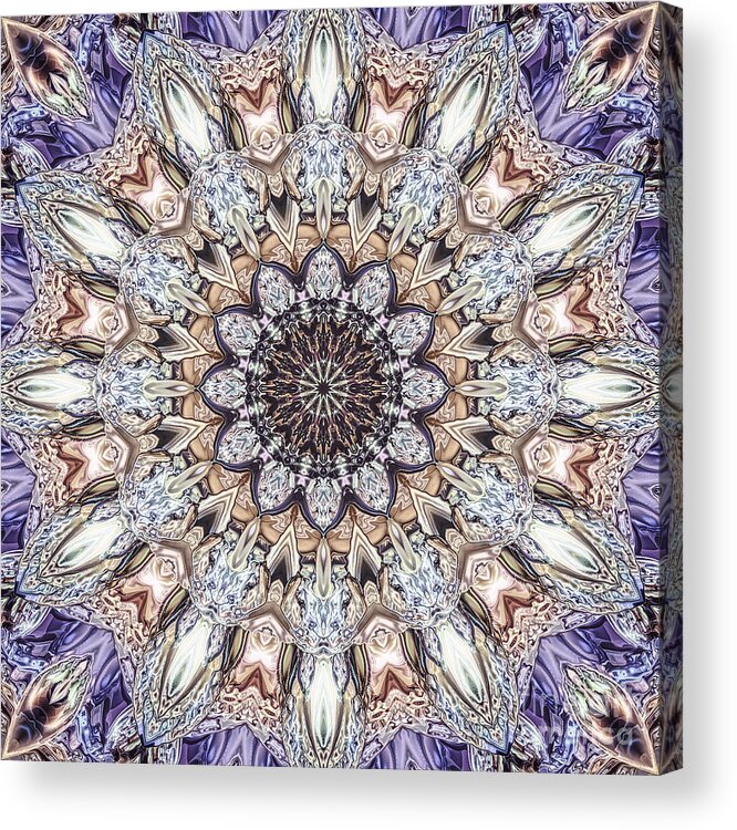 Mandala Acrylic Print featuring the digital art Golden Layers Abstract by Phil Perkins