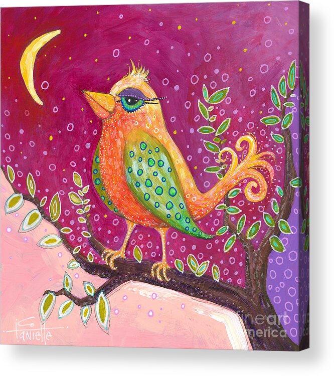 Bird Painting Acrylic Print featuring the painting Good Morning Sunshine by Tanielle Childers