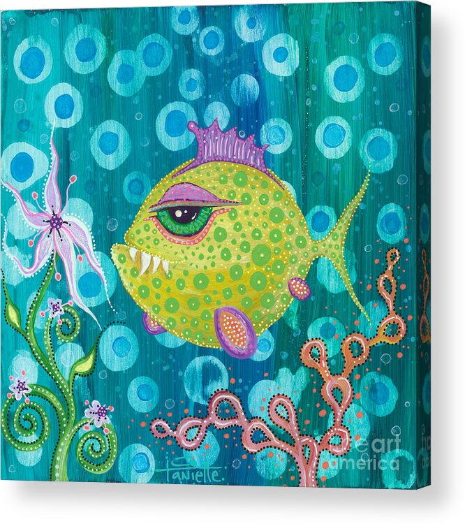 Fish Acrylic Print featuring the painting I Got a New Attitude by Tanielle Childers