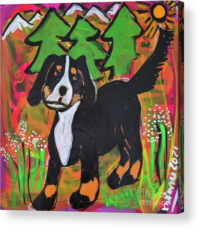 Dog Acrylic Print featuring the painting Guter Barry - Good Barry by Mimulux Patricia No