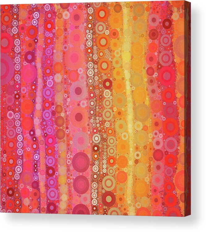 Circles Acrylic Print featuring the digital art Happy Bubbles Abstract by Peggy Collins