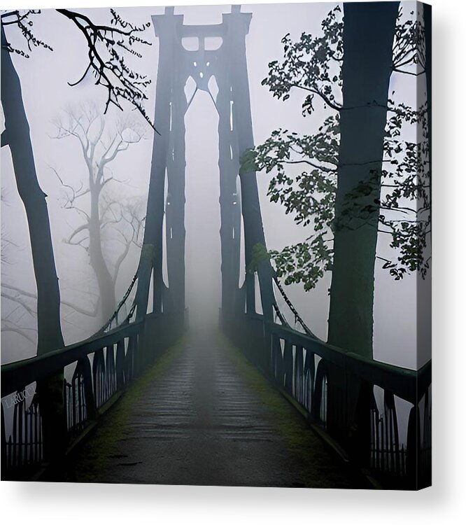 Bridge Acrylic Print featuring the digital art Haunted Bridge 7 by Fred Larucci
