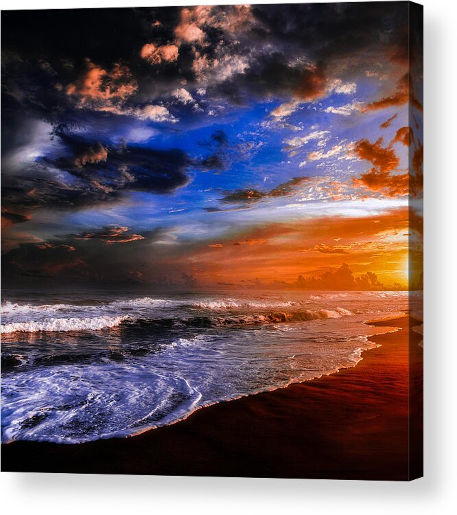 Hdr Acrylic Print featuring the digital art HDR Sunset by Michael Damiani