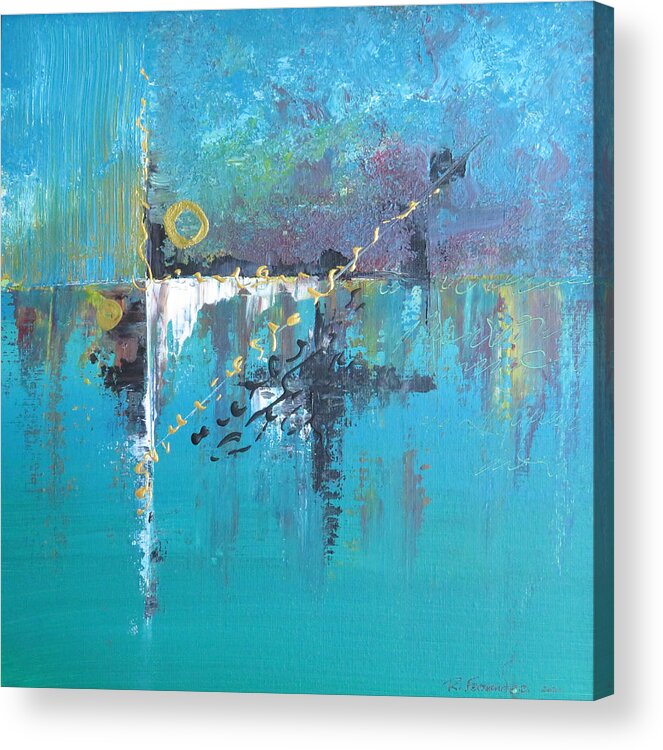 Abstract Acrylic Print featuring the painting Healing Tonality by Raymond Fernandez