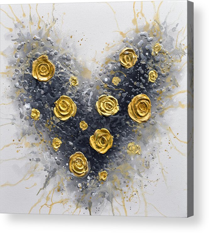 Heart Acrylic Print featuring the painting Heart of Gold by Amanda Dagg