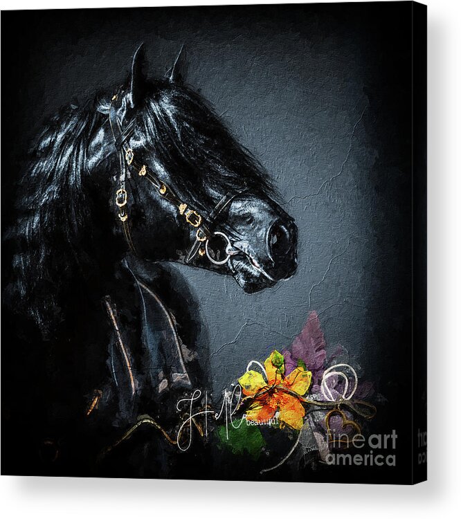 Horse Acrylic Print featuring the digital art Hello Beautiful by Janice OConnor