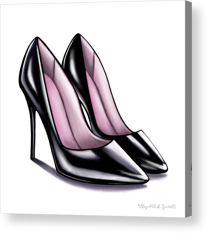 Fashion Acrylic Print featuring the painting Her High Heels by Elizabeth Robinette Tyndall