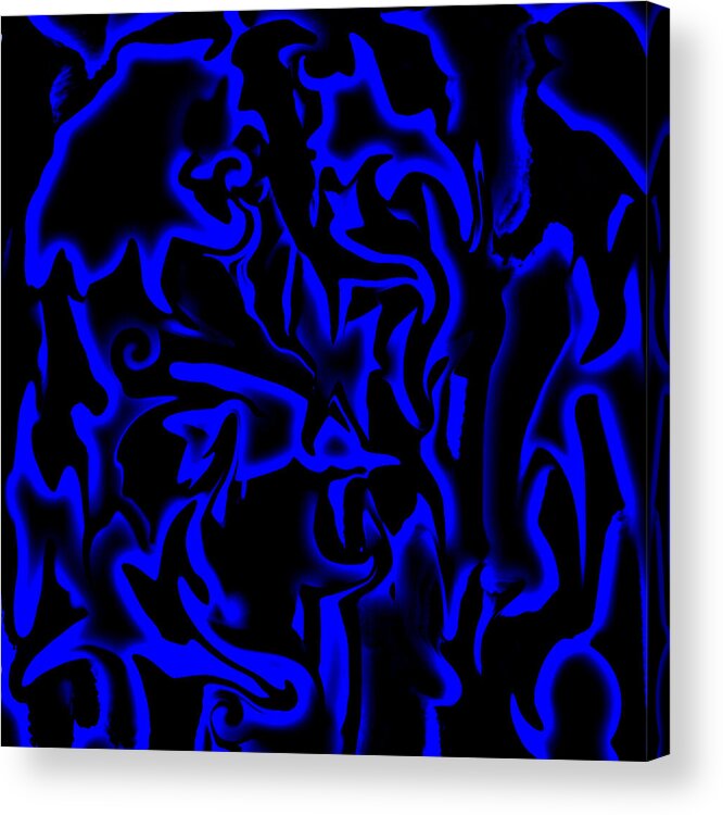 Abstract Art Acrylic Print featuring the digital art Hidden Blue Bird by Ronald Mills