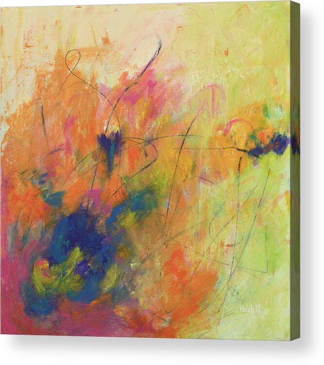 Abstract Acrylic Print featuring the painting Hidden Love by Haleh Mahbod