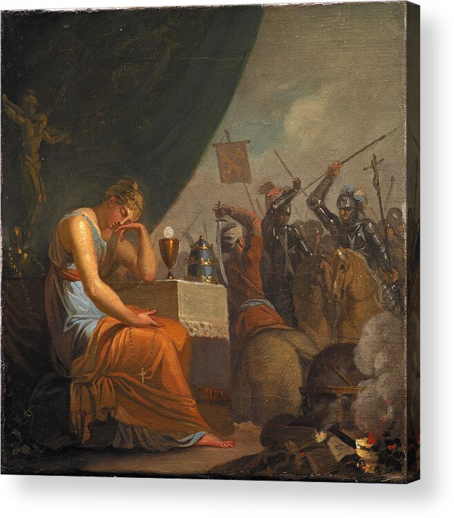 Nicolai Abildgaard Acrylic Print featuring the painting Hierarchy at its Peak at the time of the Crusades by Nicolai Abildgaard