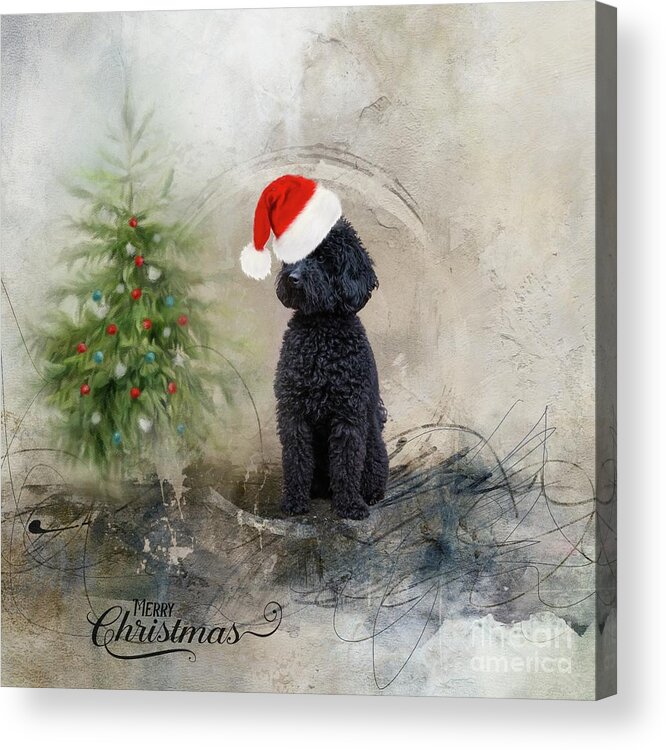 Dog Acrylic Print featuring the mixed media Holiday Greeting by Eva Lechner