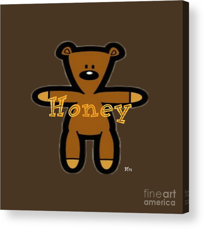 Bear Honey Acrylic Print featuring the digital art Honey Bear by BTru Expressions