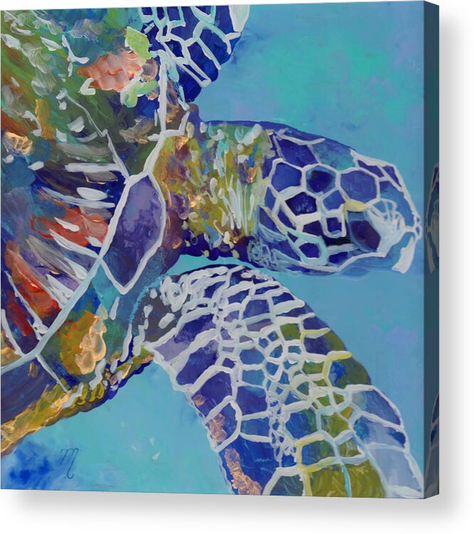 Honu Acrylic Print featuring the painting Honu by Marionette Taboniar