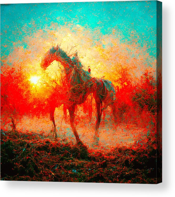 Horse Acrylic Print featuring the digital art Horses #3 by Craig Boehman
