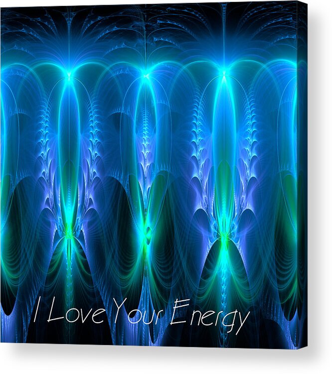 Fractal Acrylic Print featuring the digital art I Love Your Energy by Mary Ann Benoit