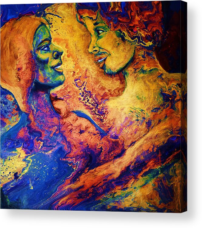 Relationship Acrylic Print featuring the painting I See You by Sylvia Brallier