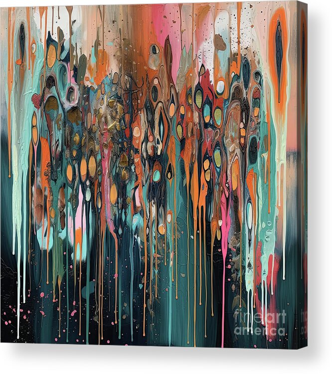 Drippy Abstract Painting Acrylic Print featuring the painting Impulsive II by Mindy Sommers