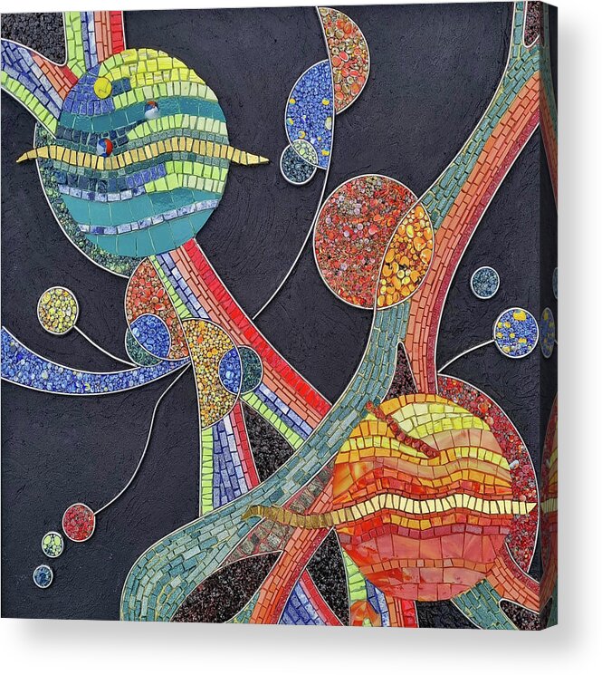 Mosaic Acrylic Print featuring the glass art In Another Galaxy by Adriana Zoon