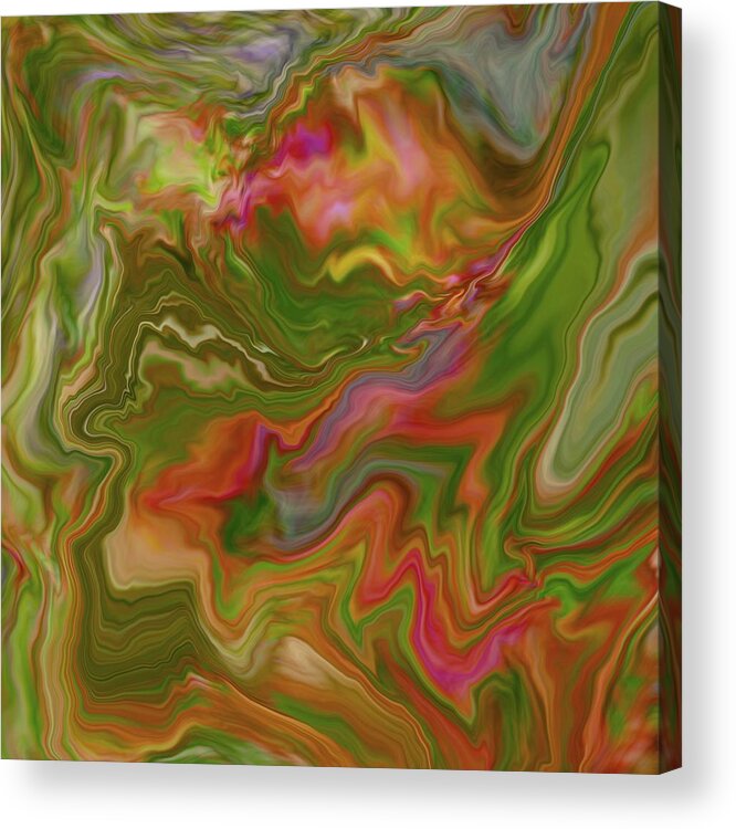 Abstract Acrylic Print featuring the digital art Primordial by Nancy Levan