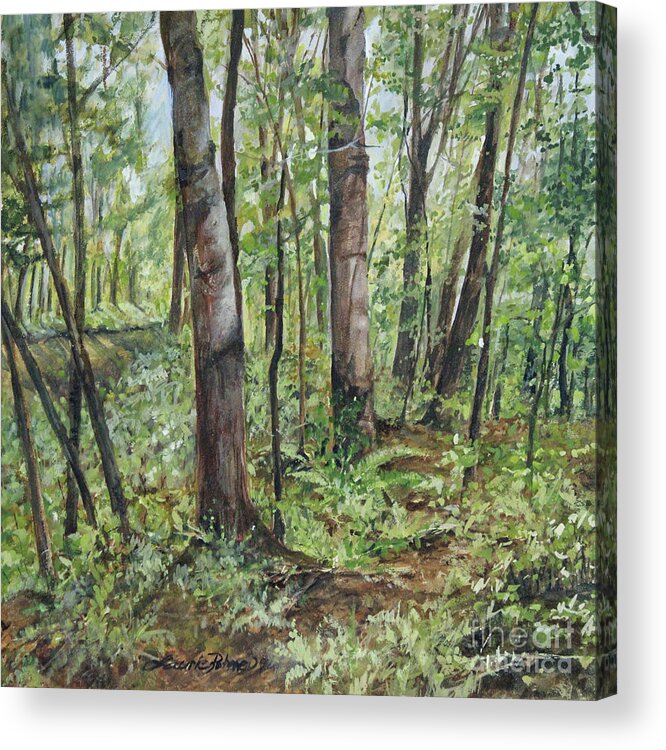 Landscape Acrylic Print featuring the painting In the Shaded Forest by Laurie Rohner