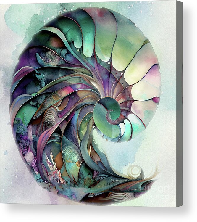 Nautilus Acrylic Print featuring the painting In the Wild Wild Sea I by Mindy Sommers