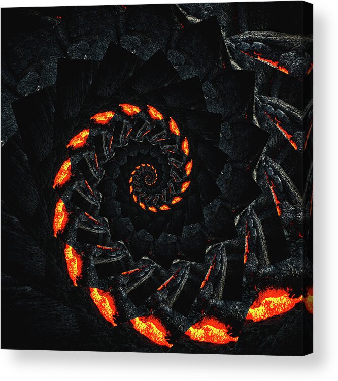 Endless Acrylic Print featuring the digital art Infinity Tunnel Spiral Lava 2 by Pelo Blanco Photo