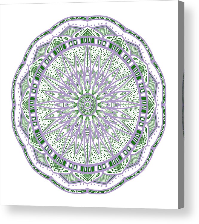 Mandala Acrylic Print featuring the digital art Influence Mandala by Angie Tirado