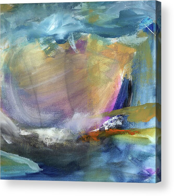 Gouache Acrylic Print featuring the painting Into the Rainbow 3 by Diane Maley