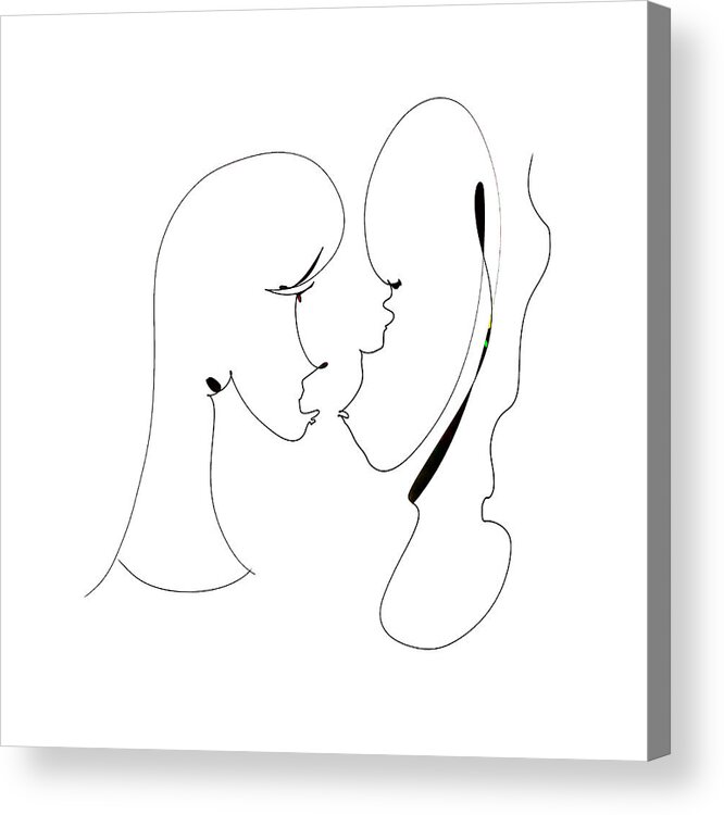 Love Story Acrylic Print featuring the digital art It's a complicated love by Amber Lasche