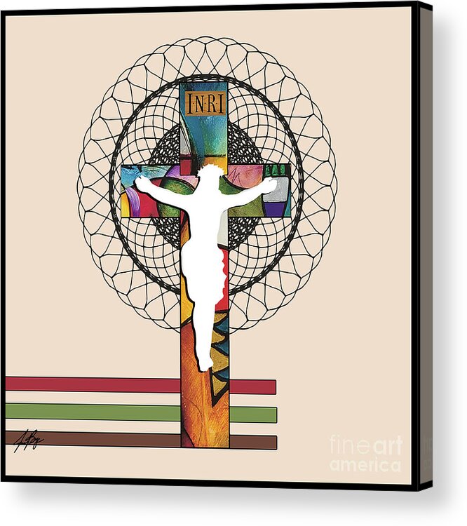Jen Page Acrylic Print featuring the digital art Jesus Is The Center by Jennifer Page