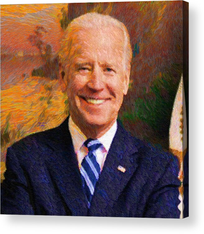 Portraits Acrylic Print featuring the painting Joe Biden 2020 by Rafael Salazar