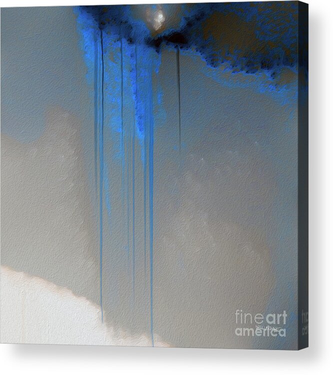 Blue Acrylic Print featuring the painting John 11 35. Jesus Wept. by Mark Lawrence