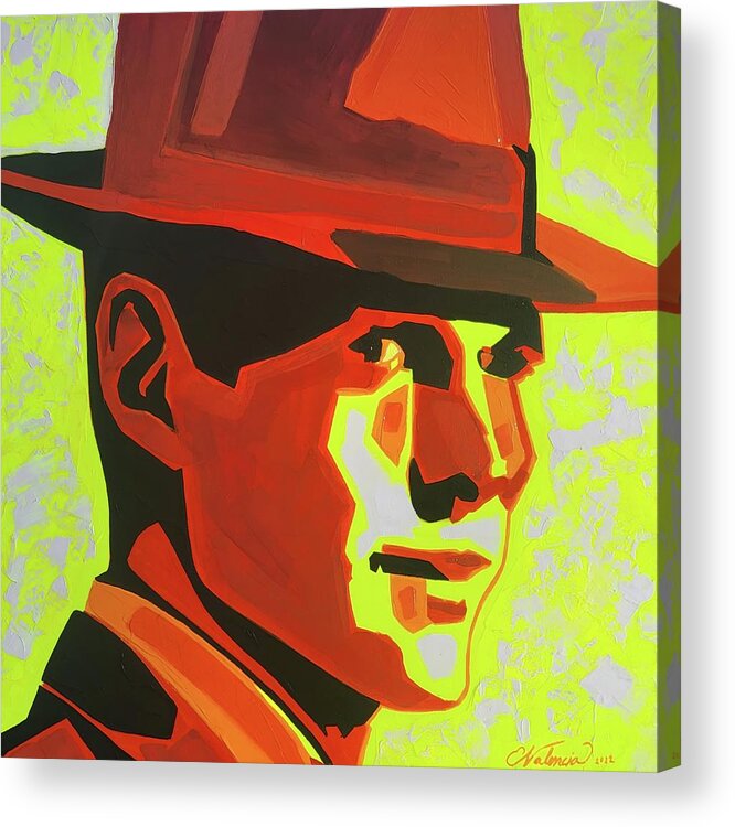  Acrylic Print featuring the painting Johnny Handsome by Emanuel Alvarez Valencia