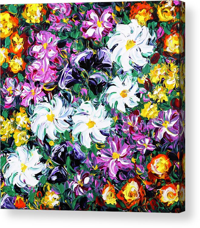 Flowers Acrylic Print featuring the painting Kaleidoscope by Bari Rhys