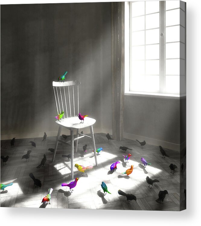 Bird Acrylic Print featuring the digital art Kaleidoscope by Cynthia Decker