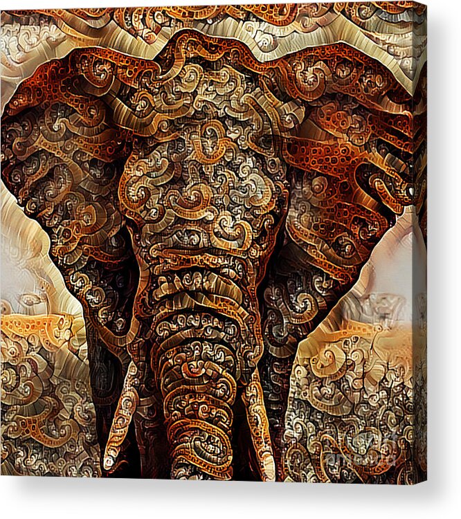 Wingsdomain Acrylic Print featuring the photograph King of Elephants DDG010 20200222 square by Wingsdomain Art and Photography