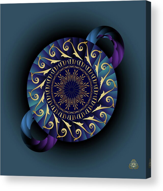 Mandala Acrylic Print featuring the digital art Kuklos No 4313 by Alan Bennington