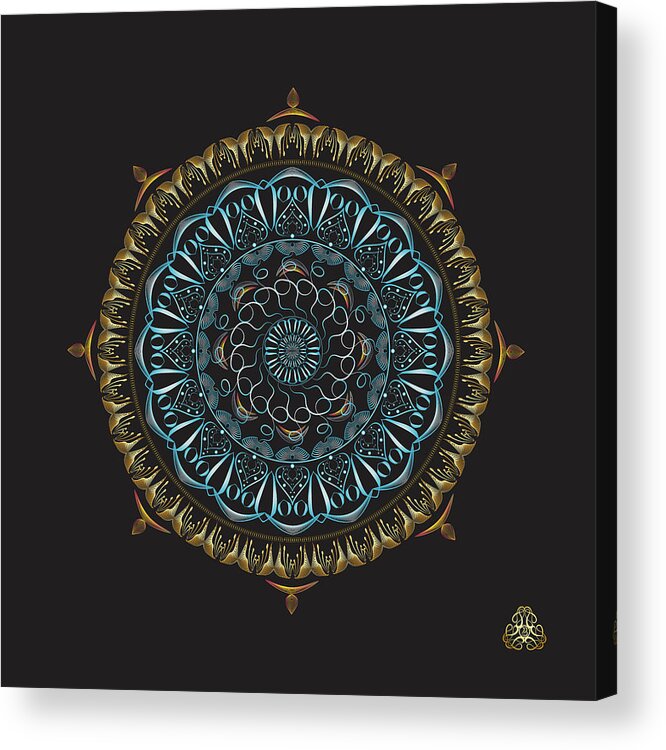 Mandala Acrylic Print featuring the digital art KUKLOS No 4341 by Alan Bennington