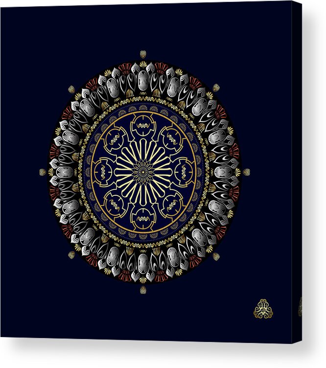 Mandala Acrylic Print featuring the digital art KUKLOS No 4361 by Alan Bennington