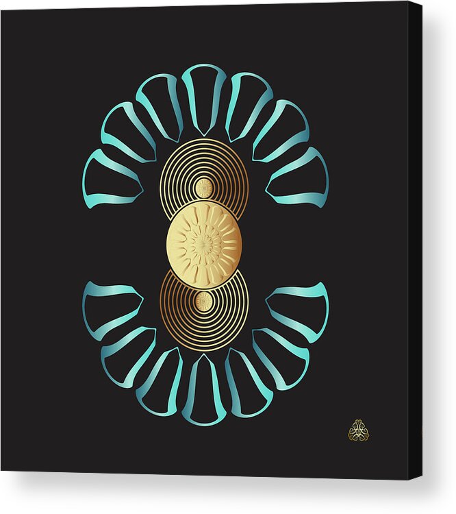 Mandala Acrylic Print featuring the digital art Kuklos No 4366 by Alan Bennington