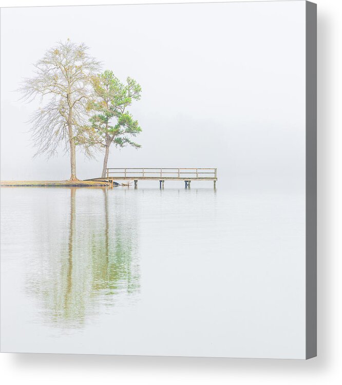 Lake Lamar Bruce Acrylic Print featuring the photograph Lake Lamar Bruce Fog Saltillo Mississippi by Jordan Hill