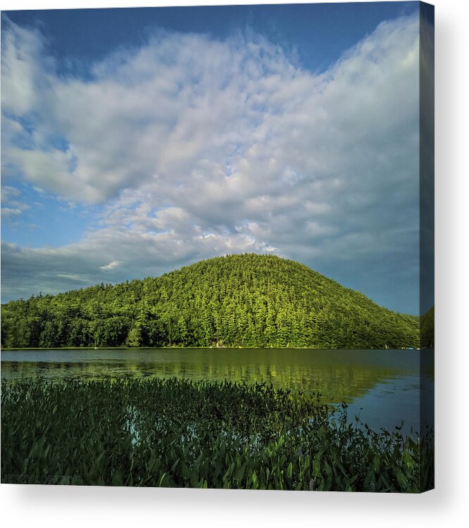 Beautiful Late Afternoon Sunlight Illuminates The Hills Above Lake Massasecum In Bradford Acrylic Print featuring the photograph Lake of Dreams by Jerry LoFaro