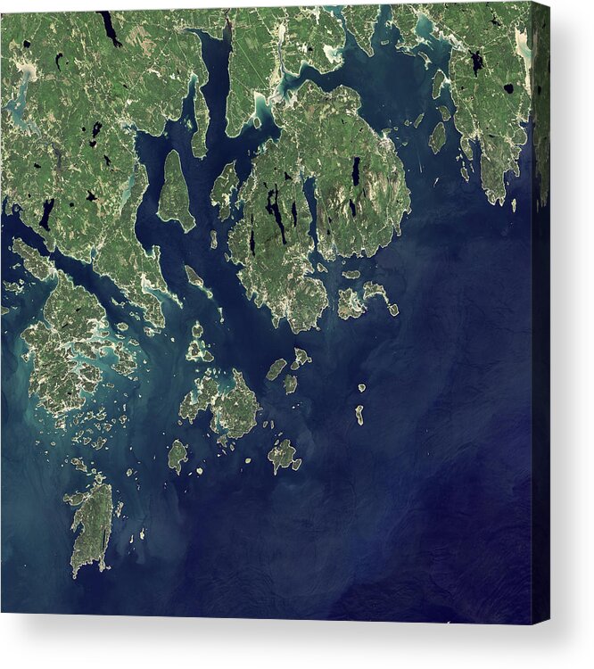 Nasa Acrylic Print featuring the photograph Landsat view of Acadia National Park by Nasa