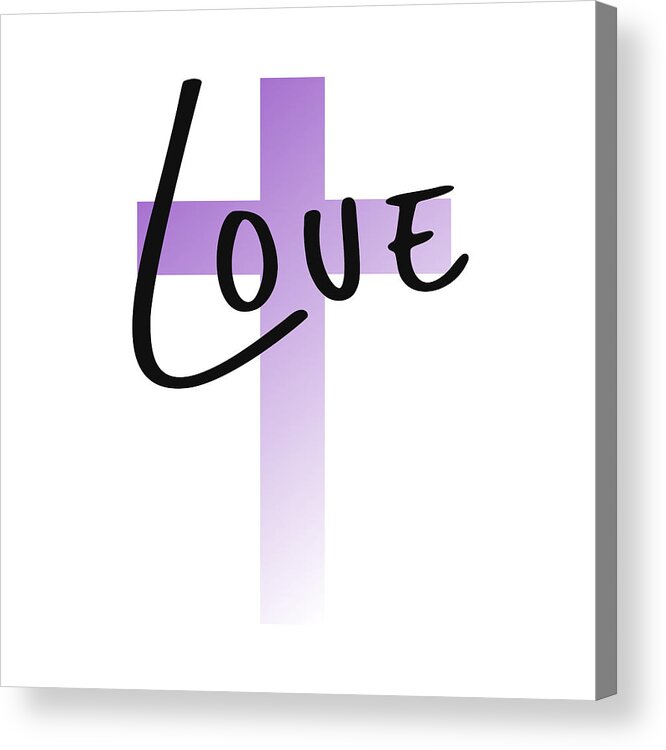 Lavender Easter Cross Acrylic Print featuring the digital art Lavender Easter Cross - Love by Bob Pardue