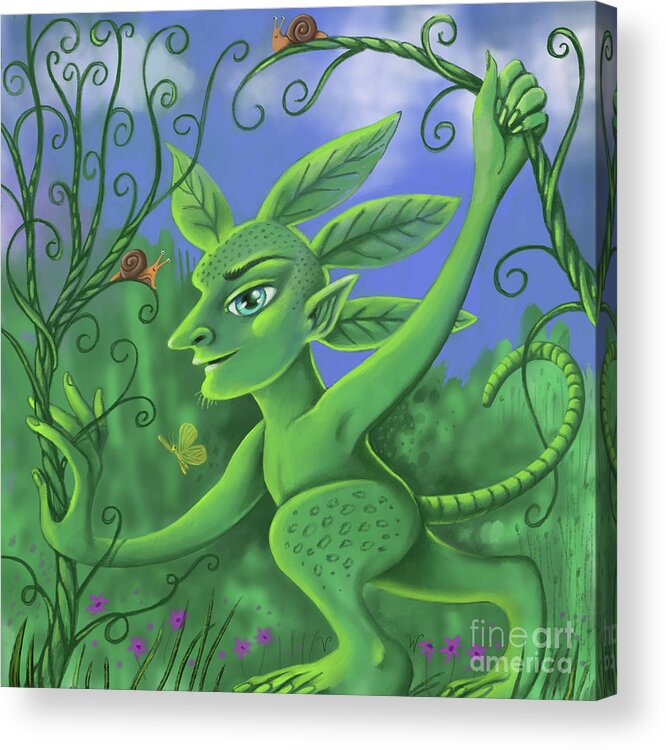Fantasy Acrylic Print featuring the digital art Leaf Man by Valerie White