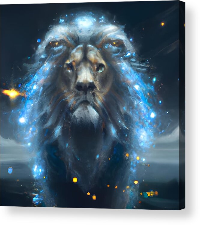 Digital Acrylic Print featuring the digital art Leo, Fifth Sign of the Zodiac by Beverly Read
